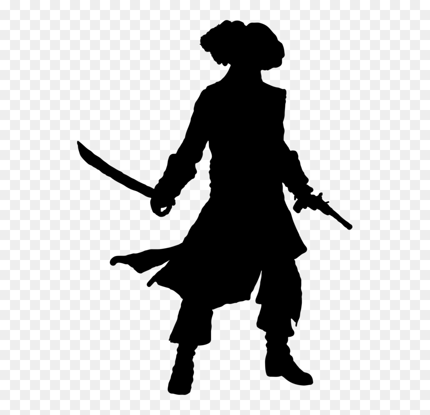 Silhouette,cowboy,horse Like Mammal - Silhouette Pirate Clipart, HD Png Download - cowboy silhouette png