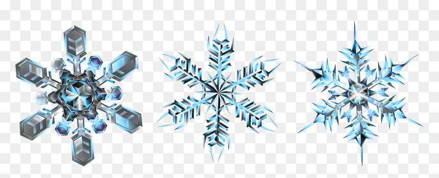 Crystal Snowflakes Transparent Png Clip Art Imageâ - Transparent Snow Crystal Png, Png Download - winter border png