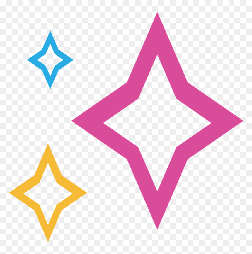Sparkles Emoji Clipart - وکتور ستاره 4 پر, HD Png Download - pink sparkles png
