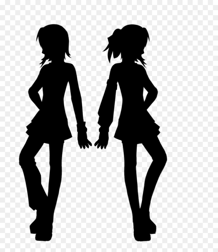 Two Friends Silhouette Png, Transparent Png - model silhouette png