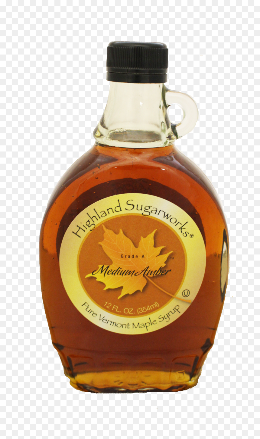 Highland Sugarworks Maple Glass Bottle Medium With - Maple Syrup Transparent Background, HD Png Download - syrup png