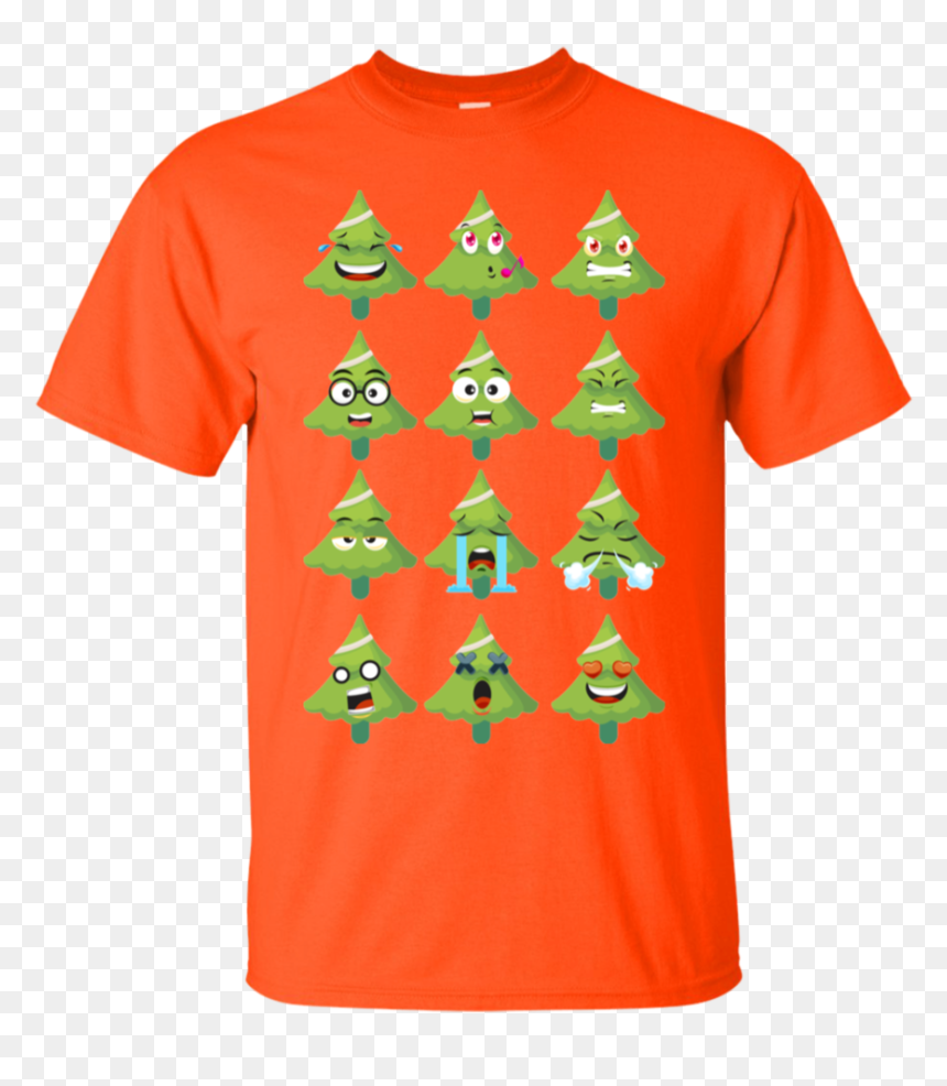 Emoji Christmas Tree Funny Faces Xmas Youth Kids Long - T-shirt, HD Png Download - christmas tree emoji png