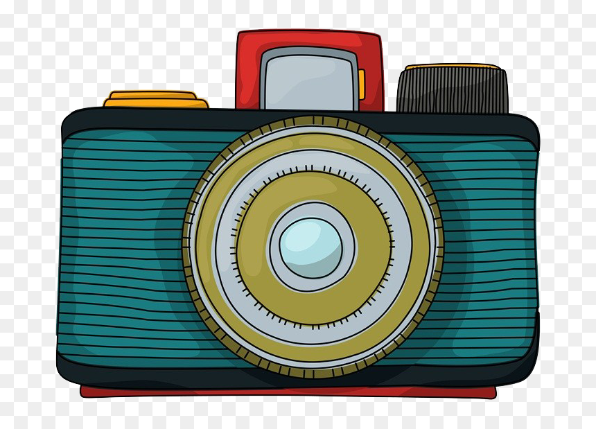Photographic Film Cartoon Camera Drawing - Retro Style Camera Clip Art, HD Png Download - cartoon camera png