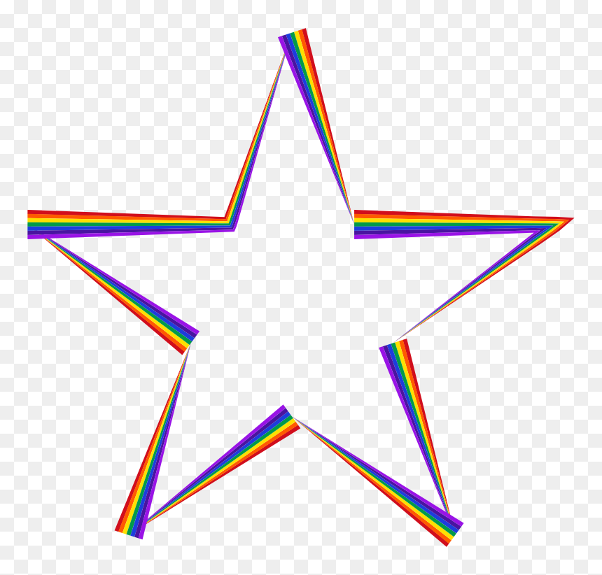 Rainbow Star - Transparent Rainbow Stars, HD Png Download - rainbow line png