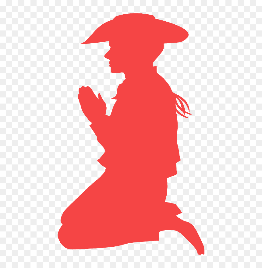 Vaquero Rezando Vector, HD Png Download - cowboy silhouette png