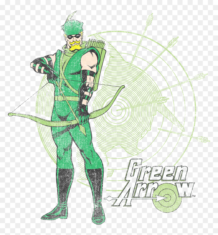 Dc Comics Arrow Target Men"s Regular Fit T-shirt - Cern, HD Png Download - green arrow comic png