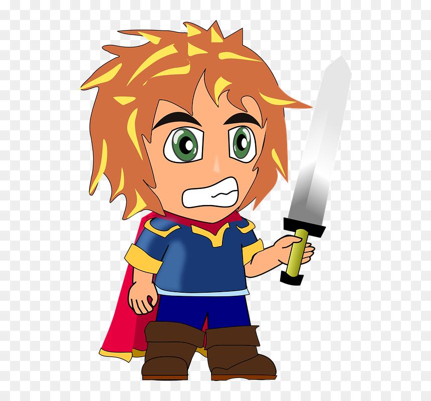 Viking Warrior Cliparts 15, Buy Clip Art - Man With A Sword Cartoon, HD Png Download - cartoon sword png