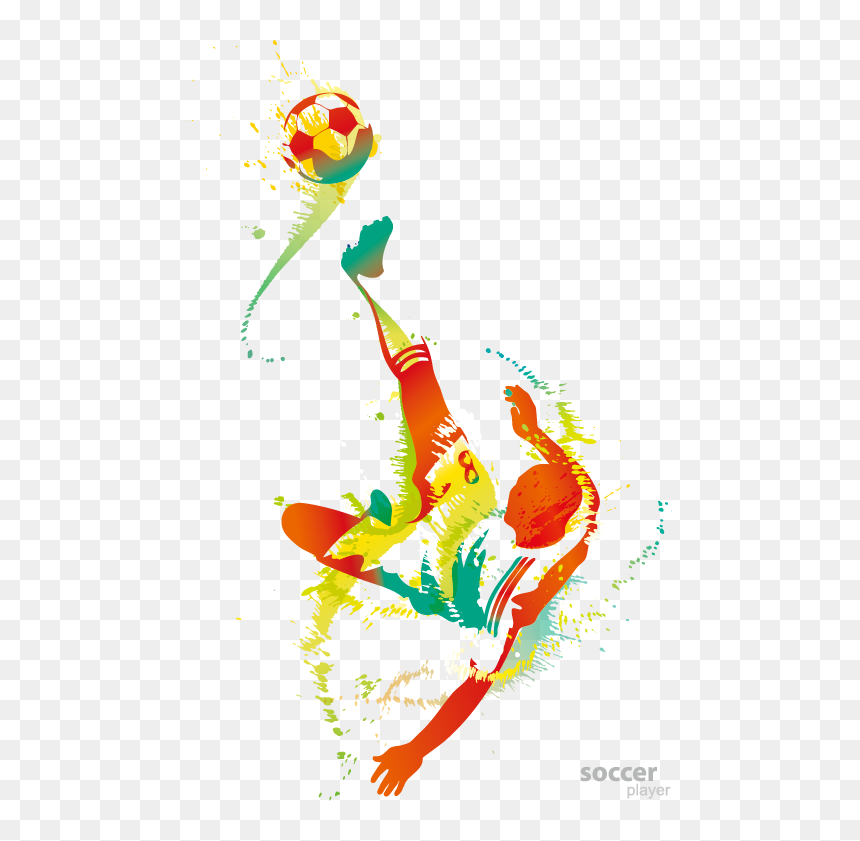 Player Football Footballer Template Kick Free Png Hq - Football Player Painted Png, Transparent Png - football player silhouette png