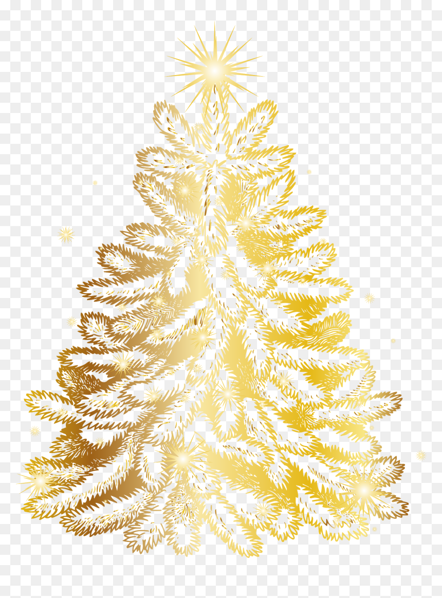 Gold Christmas Tree Transparent, HD Png Download - christmas tree emoji png