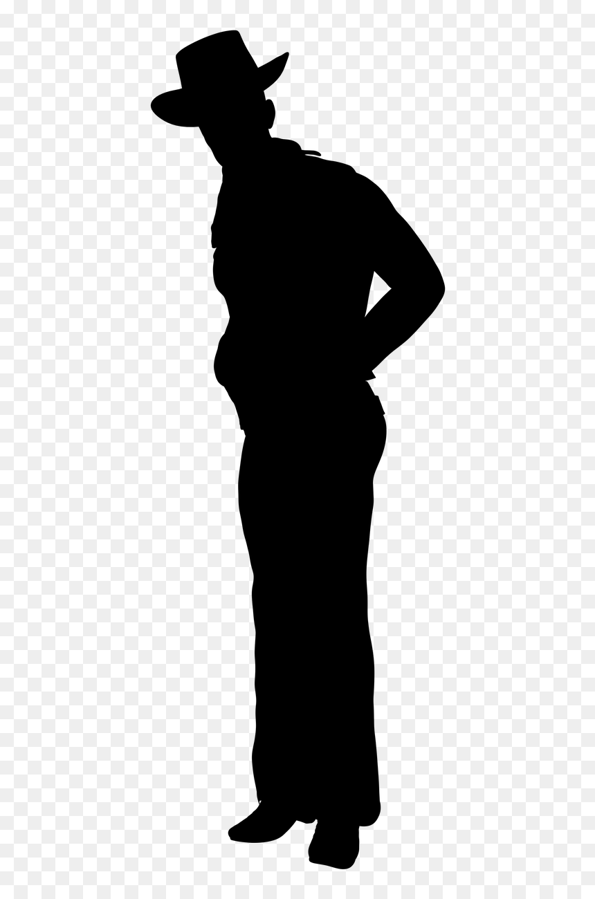Silueta De Hombres Vaqueros, HD Png Download - cowboy silhouette png