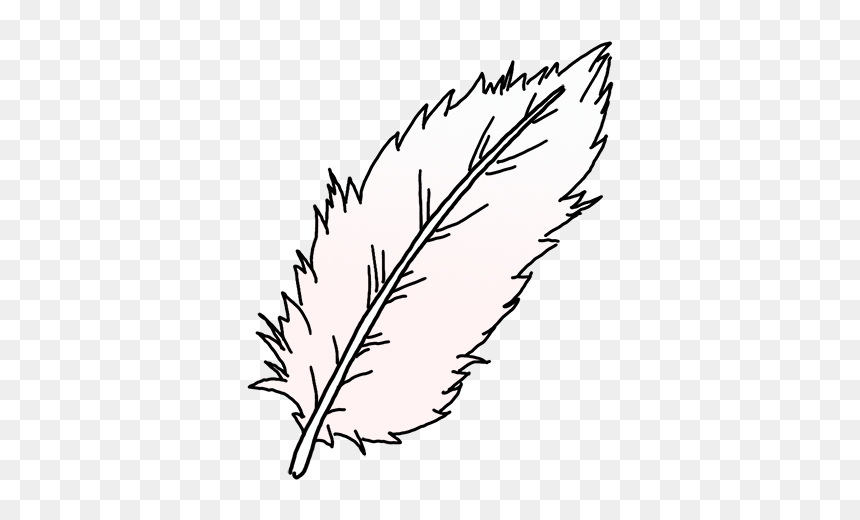 Line Art, HD Png Download - feather drawing png