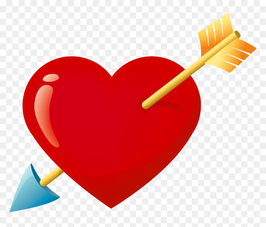 Free Clipart Heart With Arrow Picture Black And White - Valentines Day Heart With Arrow, HD Png Download - heart arrow png