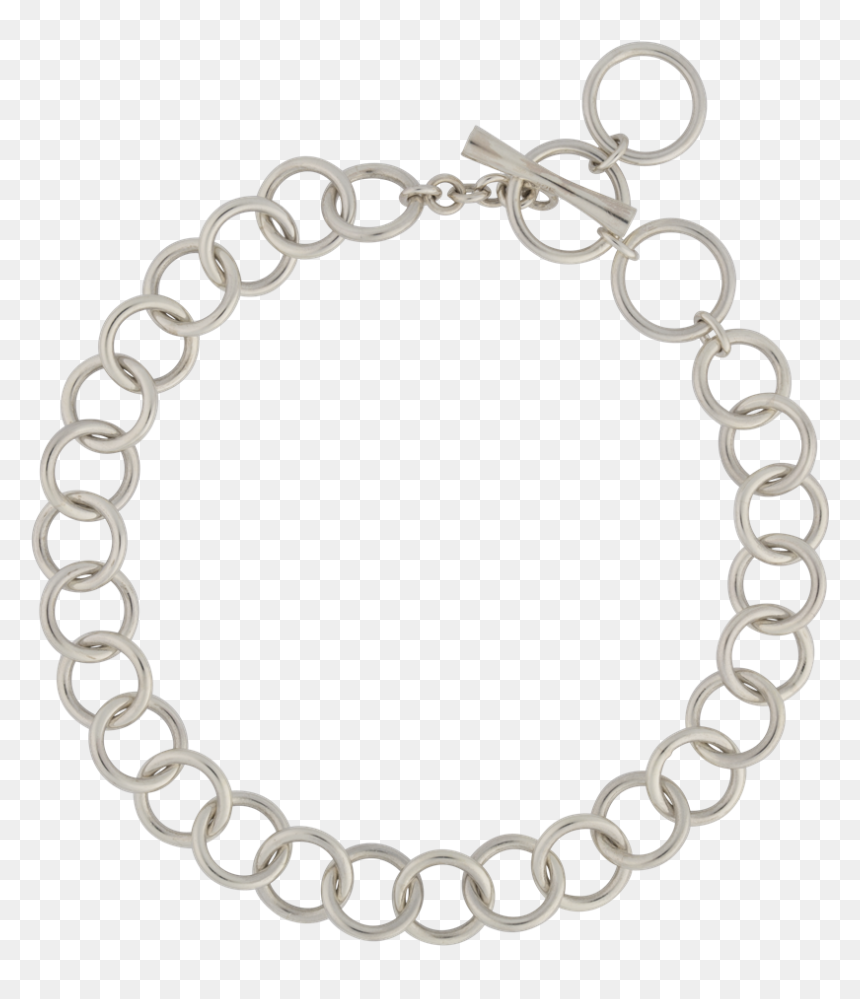Circle Toggle Silver Charm Bracelet - Charm Bracelet Png, Transparent Png - silver circle png