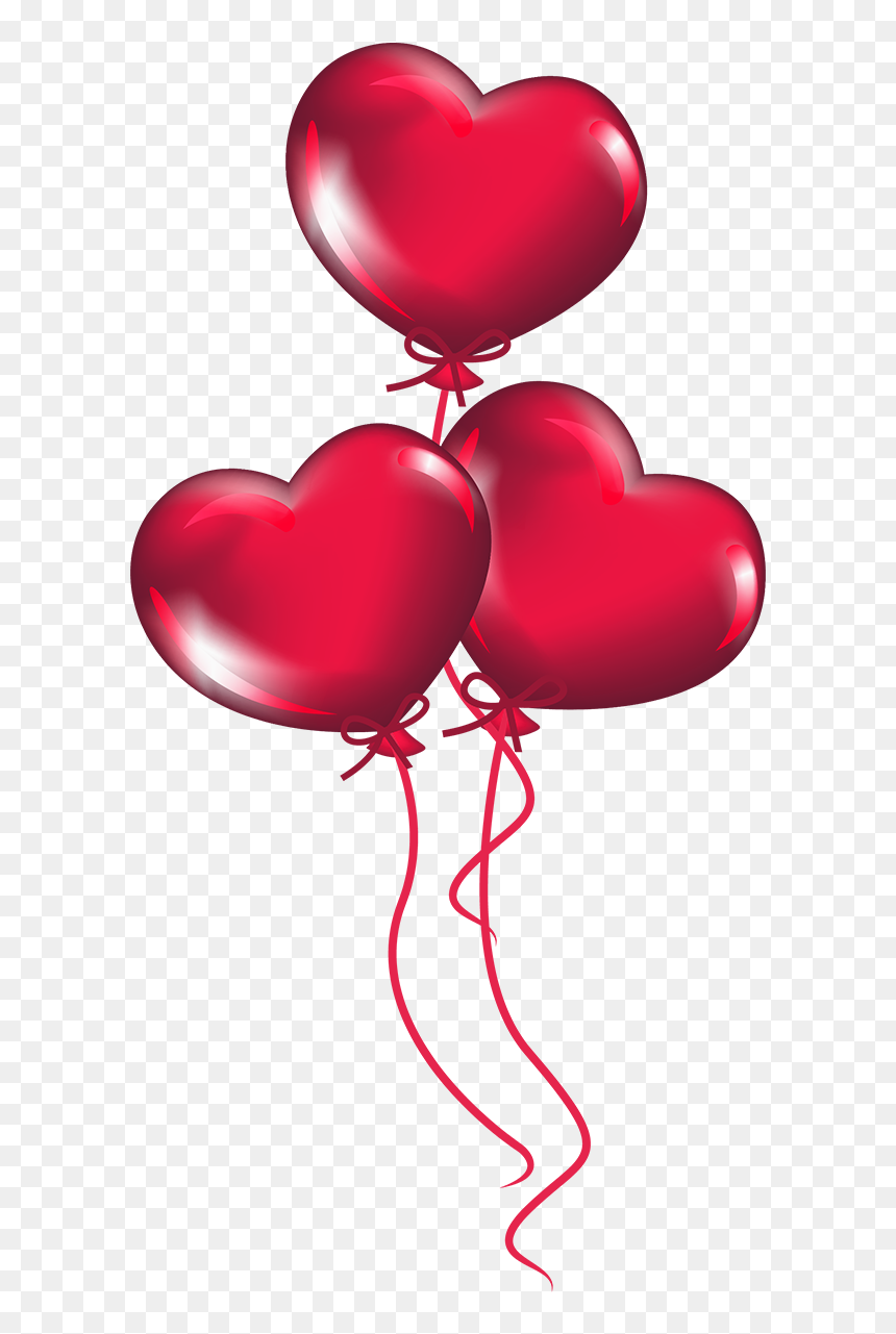 Transparent Heart Balloons Png Clipart - Heart Balloons Transparent Background, Png Download - red balloons png