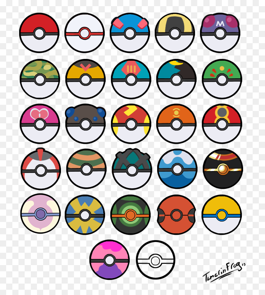 All Poke Balls - All Pokemon Balls, HD Png Download - pokeballs png