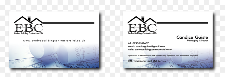 Evolve Building Contractors Business Card - Display Device, HD Png Download - business card png