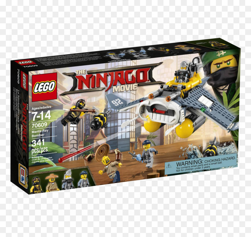Lego Ninjago Movie Sets 70609 , Png Download - Ninjago Movie Manta Ray Bomber, Transparent Png - ninjago png