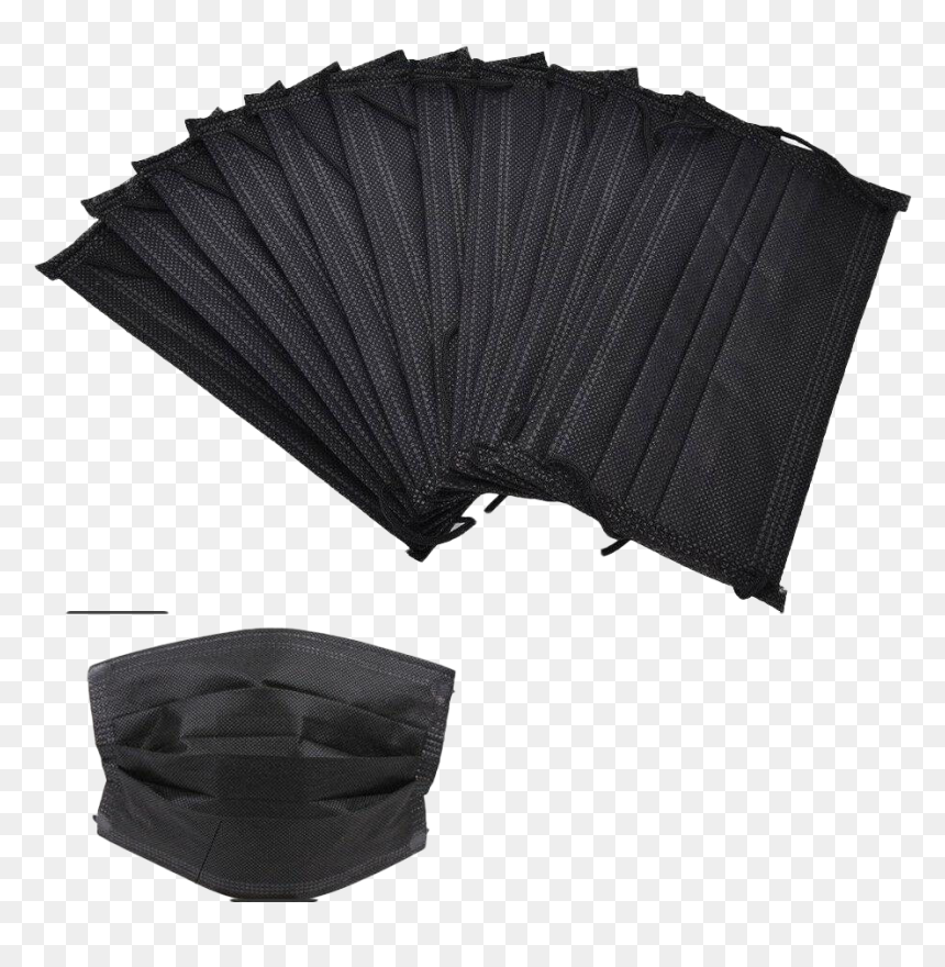 Black Medical Face Mask Png Download Image - Black Disposable Face Mask, Transparent Png - black curtain png