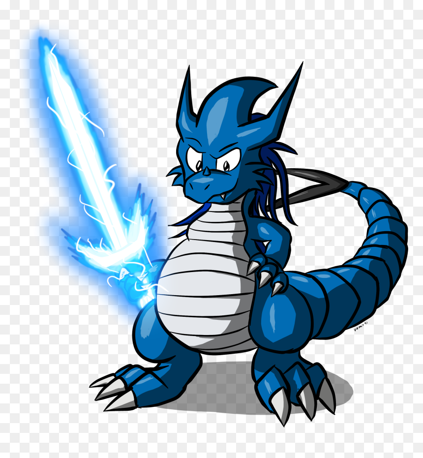 Drawn Dragon On Sword - Dragon With Sword Cartoon, HD Png Download - cartoon sword png