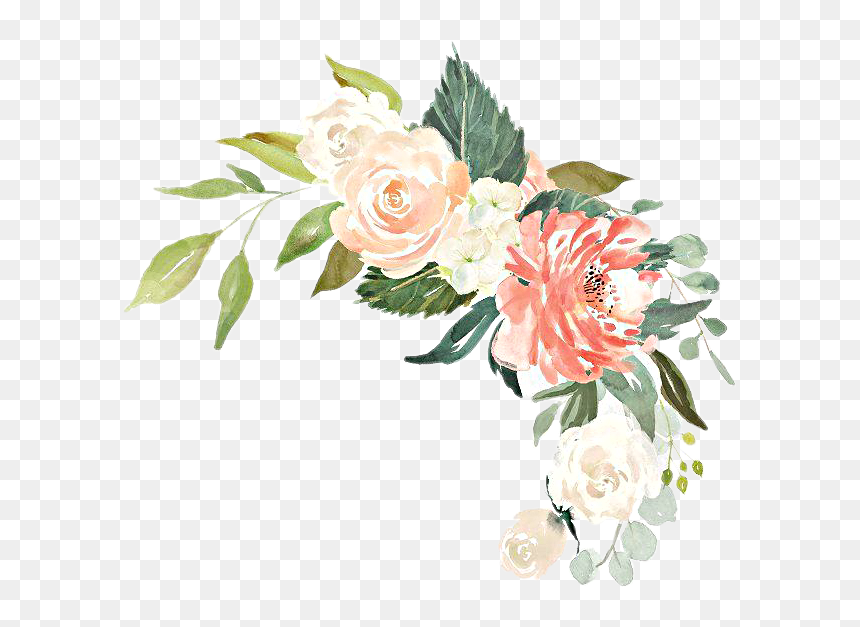 #watercolor #flowers #floral #bouquet #arrangement - Cream Rose Watercolor Png, Transparent Png - watercolor rose png