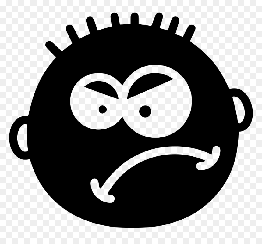Angry Emoji Logo Black , Png Download - Icono Sorpres, Transparent Png - angry eyebrows png