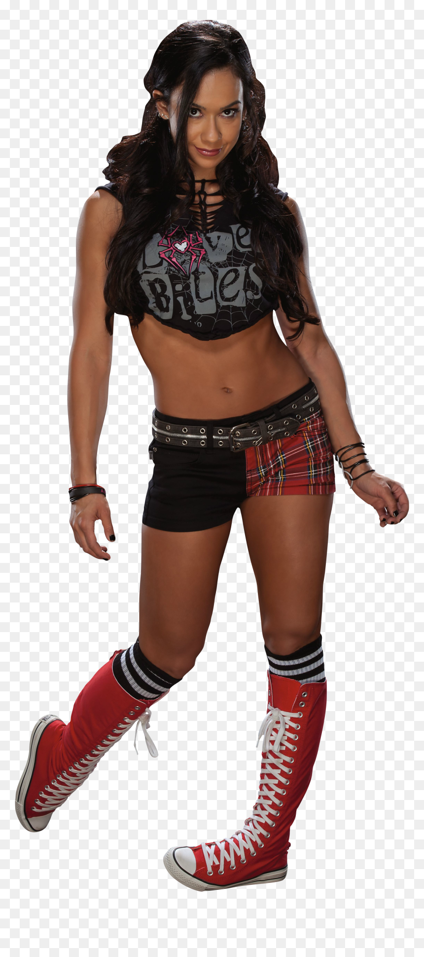 Aj Lee Red And Black Shorts, HD Png Download - aj lee png