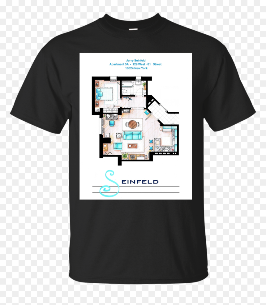 Seinfeld Apartment Floor Plan Shirts Hoodies Sweatshirts, HD Png Download - seinfeld png