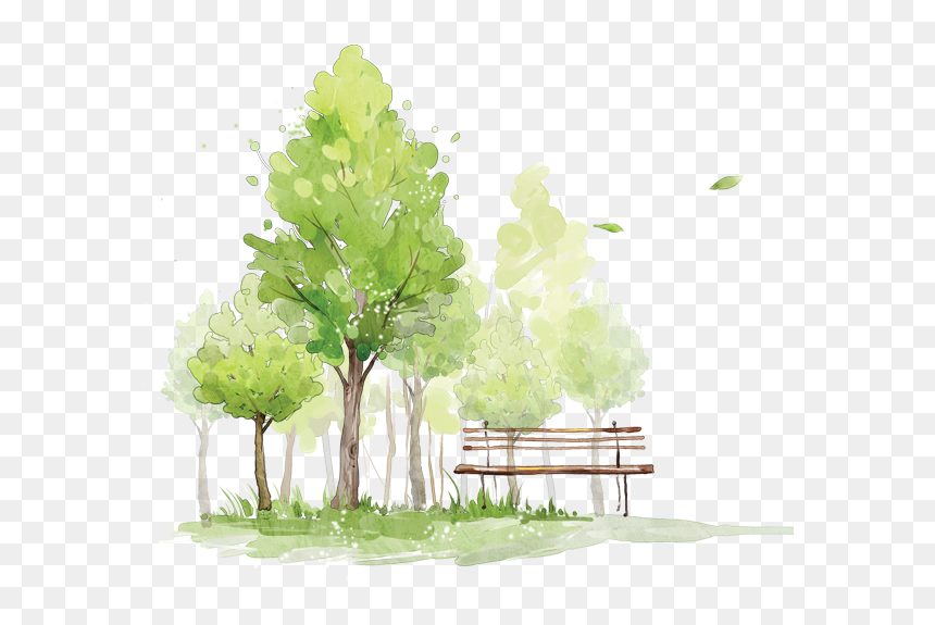 Watercolor Tree Sketch Png, Transparent Png - watercolor tree png