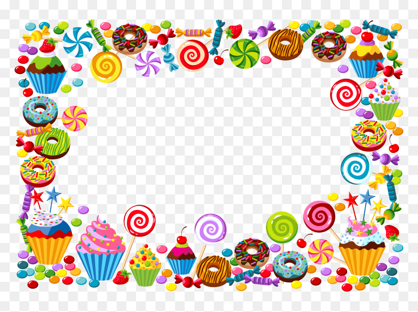 Candy Cane Bonbon Gummy Bear - Candy Border Clipart, HD Png Download - candy cane border png