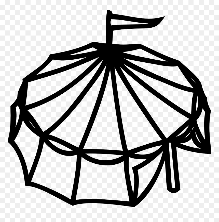 Black And White Circus Graphic, HD Png Download - circus tent png