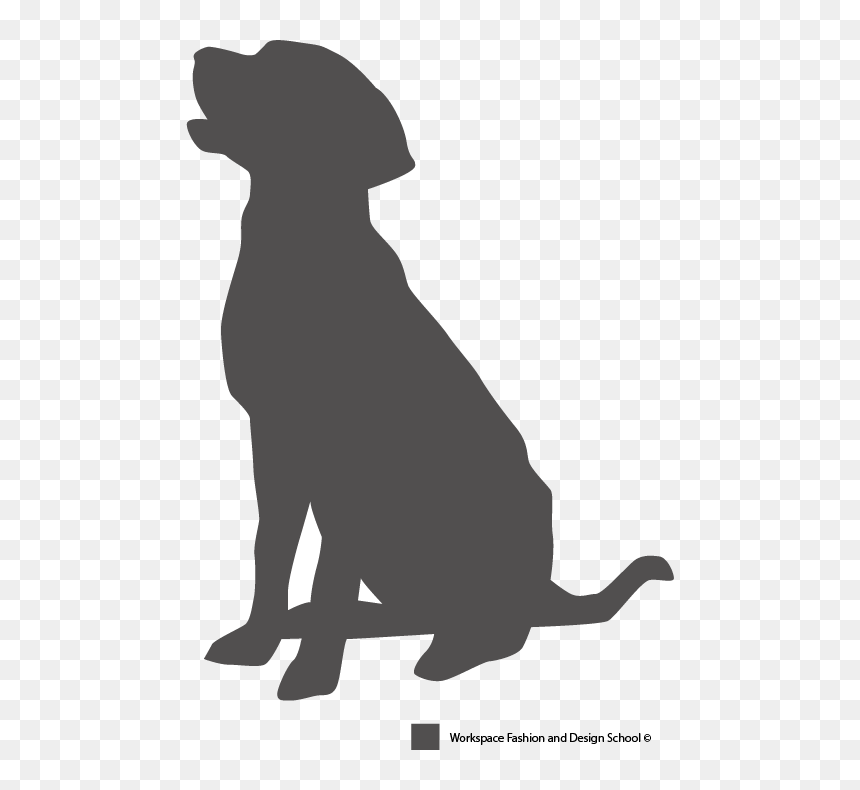 Dog Sitting Silhouette Png Sitting Dog - Sitting Black Lab Silhouette, Transparent Png - dog sitting png