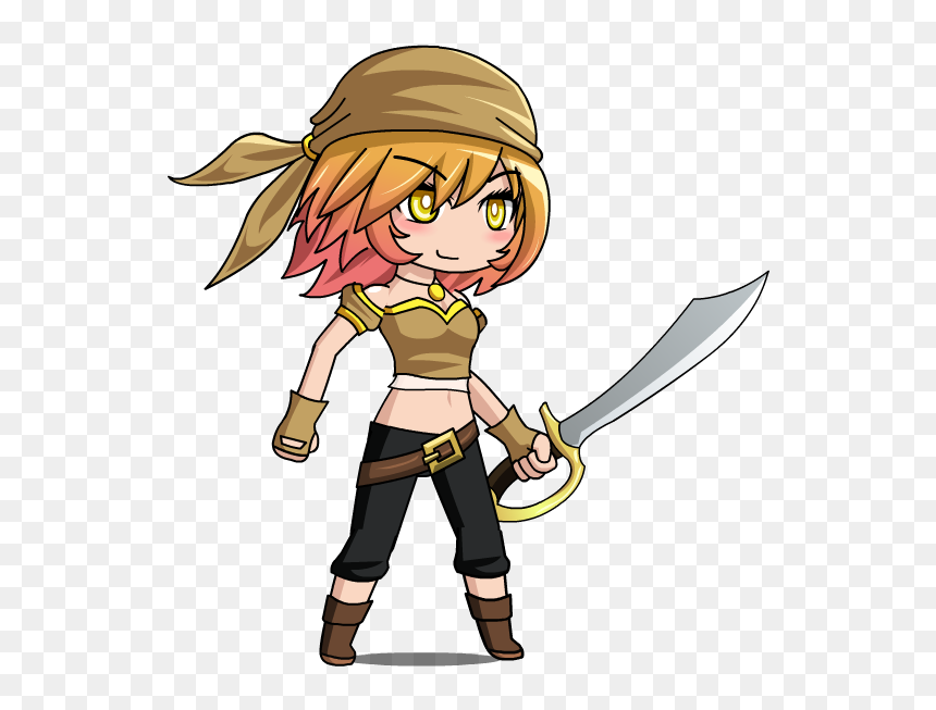 Gacha World Pirate Jessie, HD Png Download - cartoon sword png