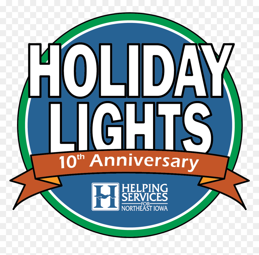 Holiday Lights 10th Annivesary-01 , Png Download - Label, Transparent Png - holiday garland png