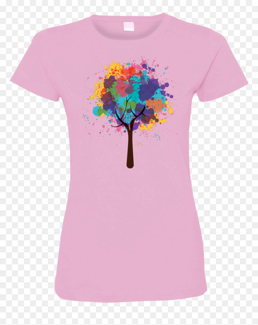 Watercolor Tree Ladies T Shirt - Tree, HD Png Download - watercolor tree png