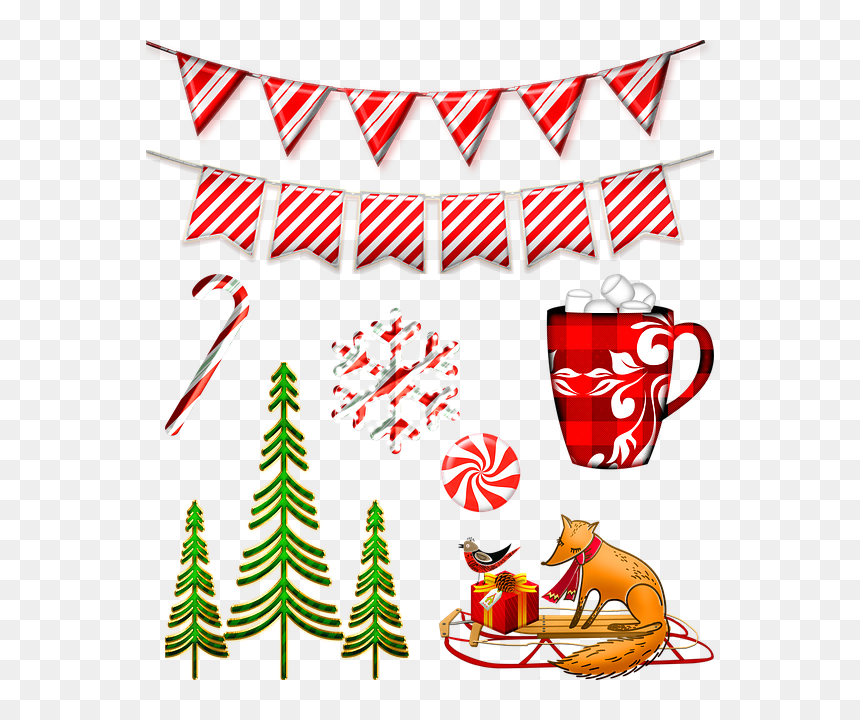 Free Photo Candy Cane Bunting Christmas Banner Christmas - Christmas Day, HD Png Download - candy cane border png