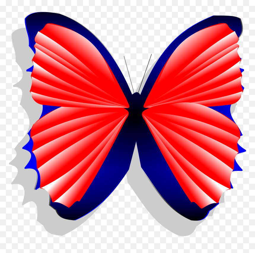 Blue And Pink Butterfly Clip Arts - Butterfly Clipart Red Blue, HD Png Download - pink butterfly png