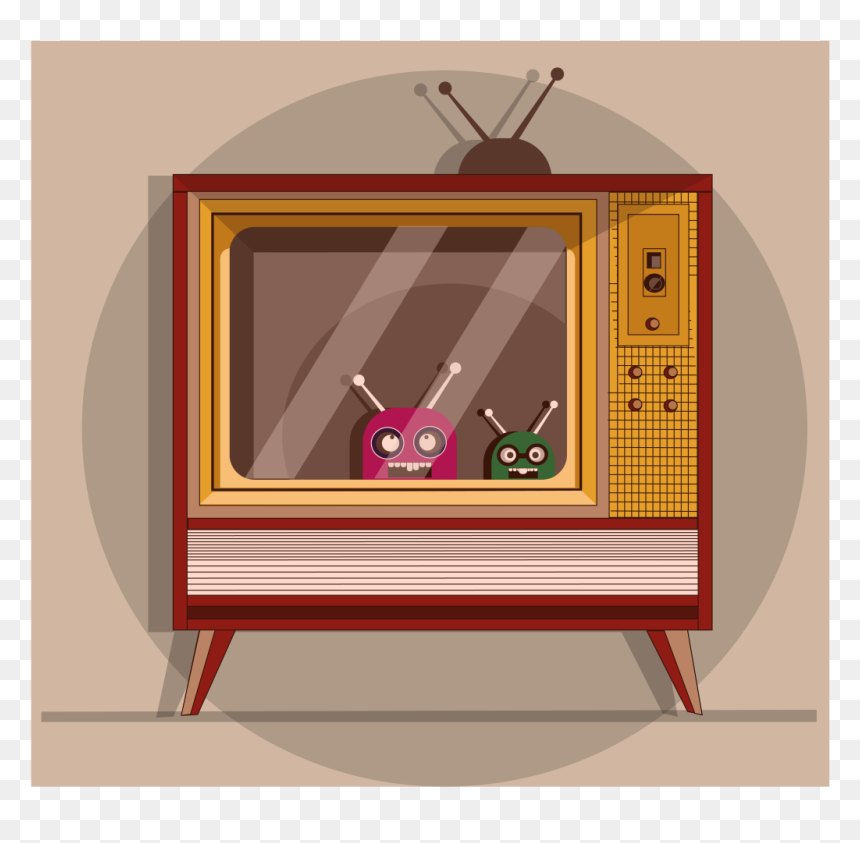 Vintage Tv-01 - Illustration, HD Png Download - vintage tv png