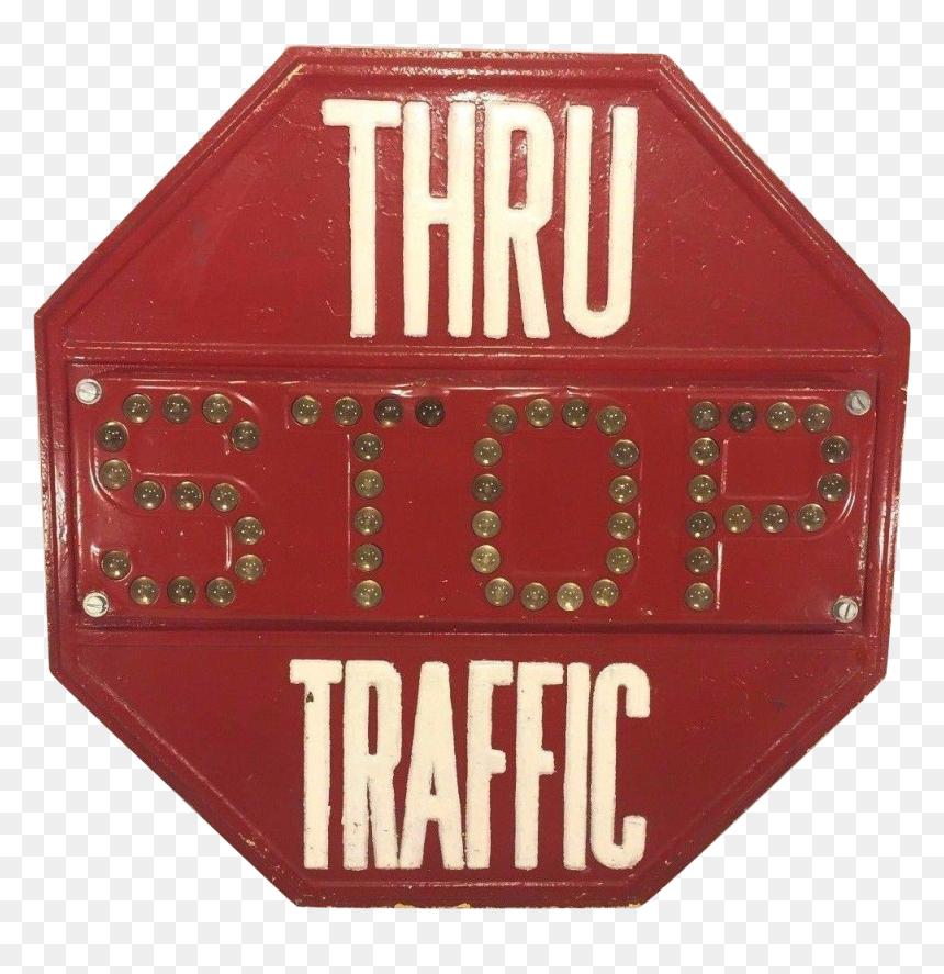 Vintage Metal Stop Traffic Sign W/cat Eye Glass Balls - Stop Sign, HD Png Download - cat eye png