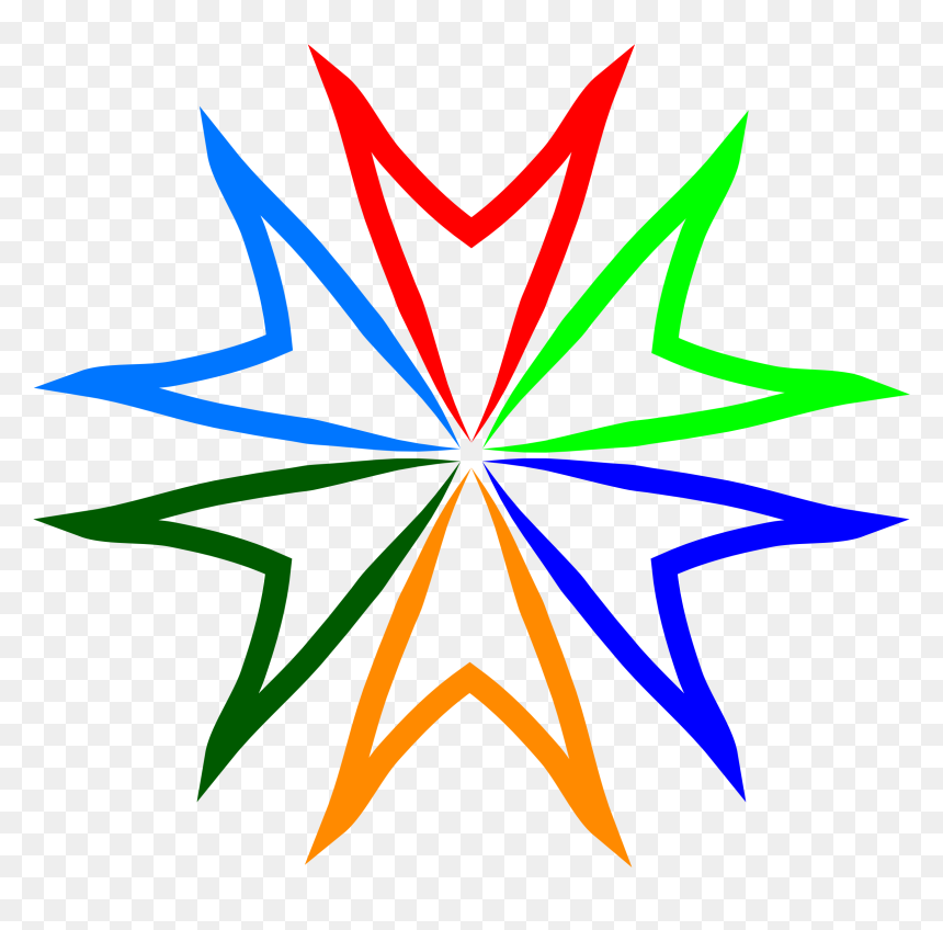 A Colorful Star - Illustration, HD Png Download - star shape png