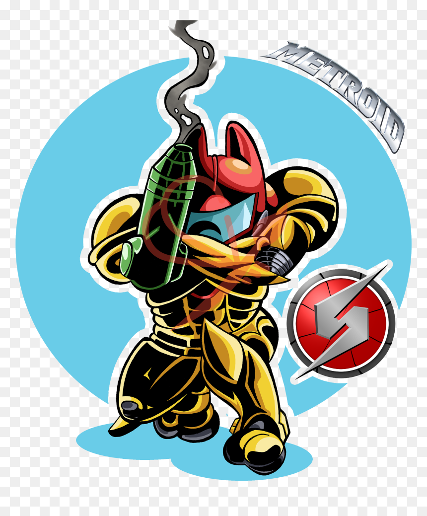 Parodia Metroid Samus Aran Nintendo, Videojuego Retro, - Metroid Prime, HD Png Download - metroid png