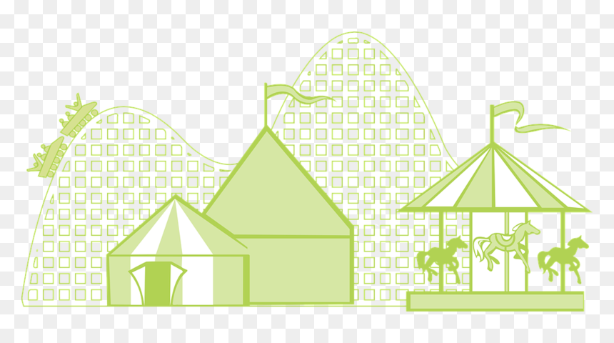 Circus Tent Carnival Merry Go - Amusement Park Clipart, HD Png Download - circus tent png