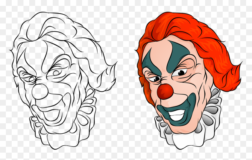 Transparent Scary Clown Face Png - Cartoon, Png Download - clown face png