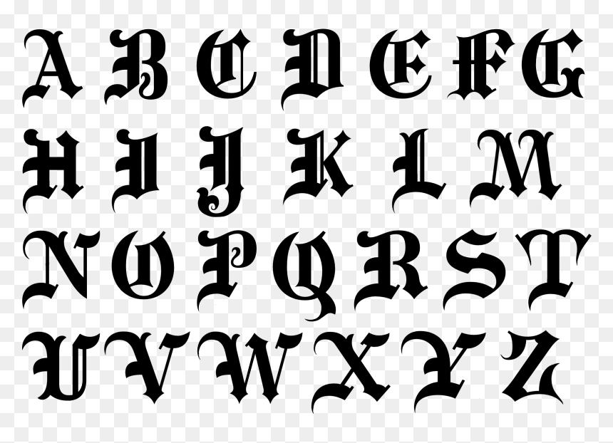Png Library Library Goth Letters Related Keywords - Calligraphy, Transparent Png - goth png