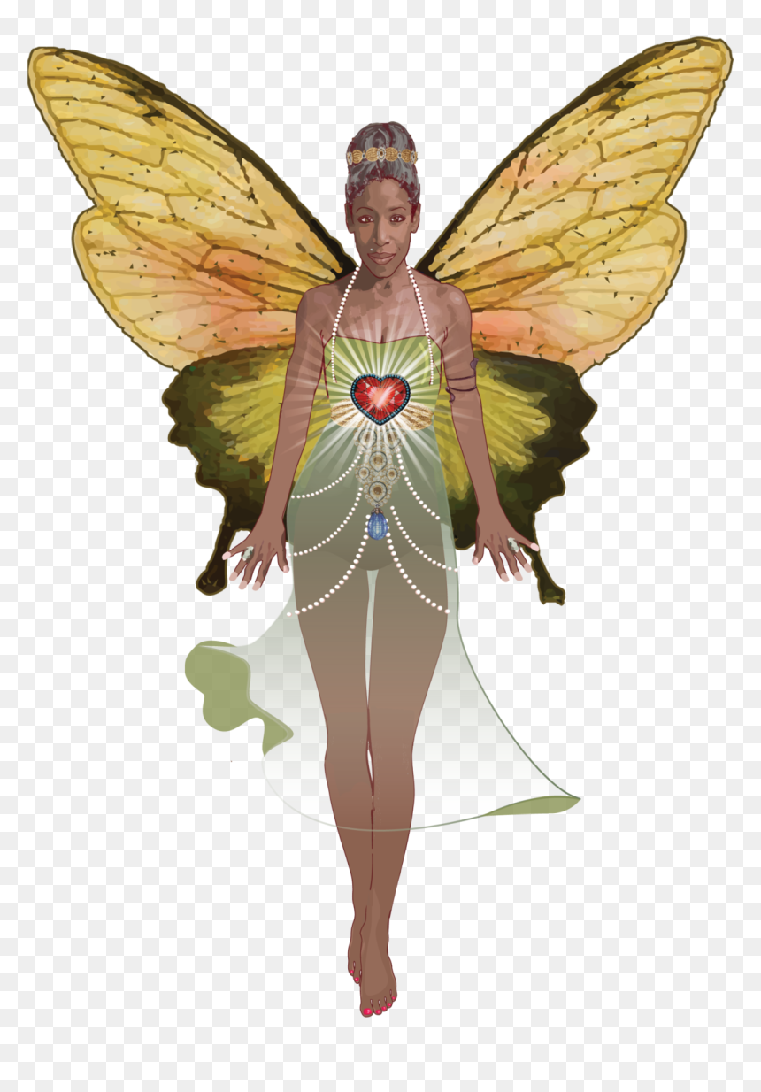 Badass Butterfly In Green Dress - Spiritual Life Coach Logo, HD Png Download - butterfly wings png
