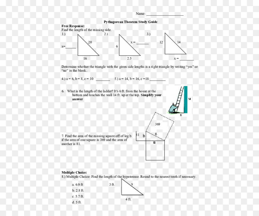 Determine Whether The Triangle With The Given Side, HD Png Download - right triangle png
