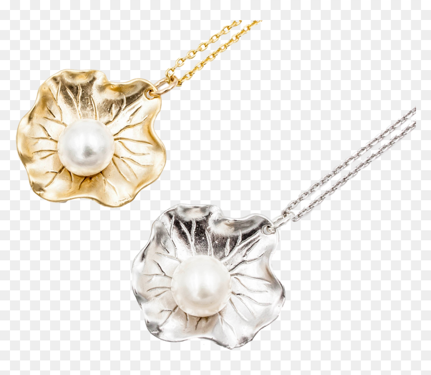 Transparent Lotus Leaf Png - Locket, Png Download - pearl necklace png