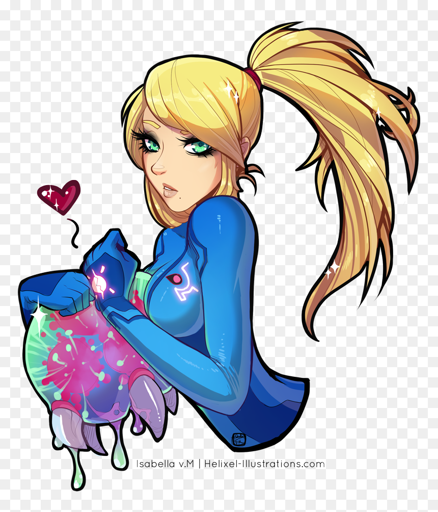 Samus And Metroid , Png Download - Zero Suit Samus And Baby Metroid, Transparent Png - metroid png