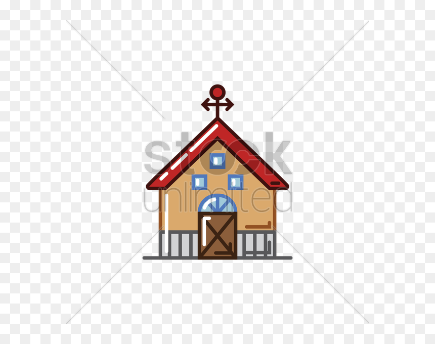 Barn House Vector Image - Illustration, HD Png Download - house vector png