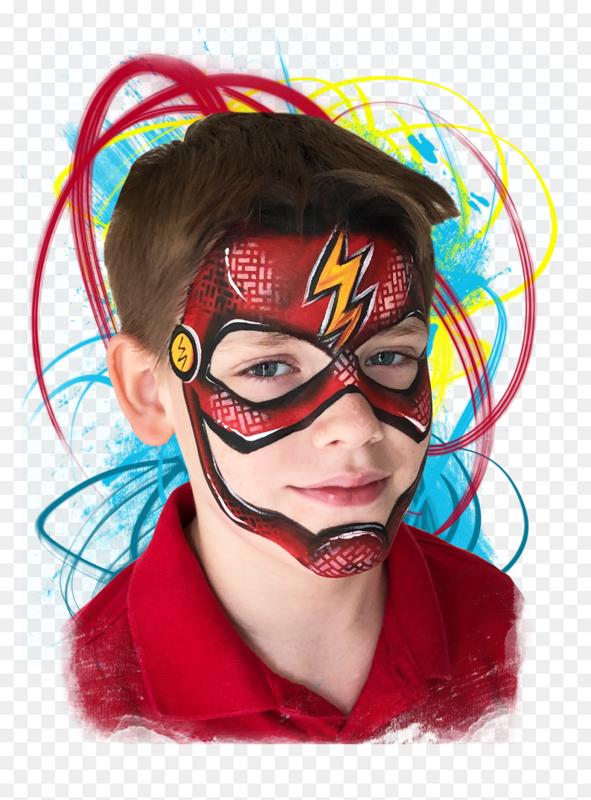 Flash Pintacaras , Png Download - Caritas Pintadas Niño Flash, Transparent Png - kid flash png