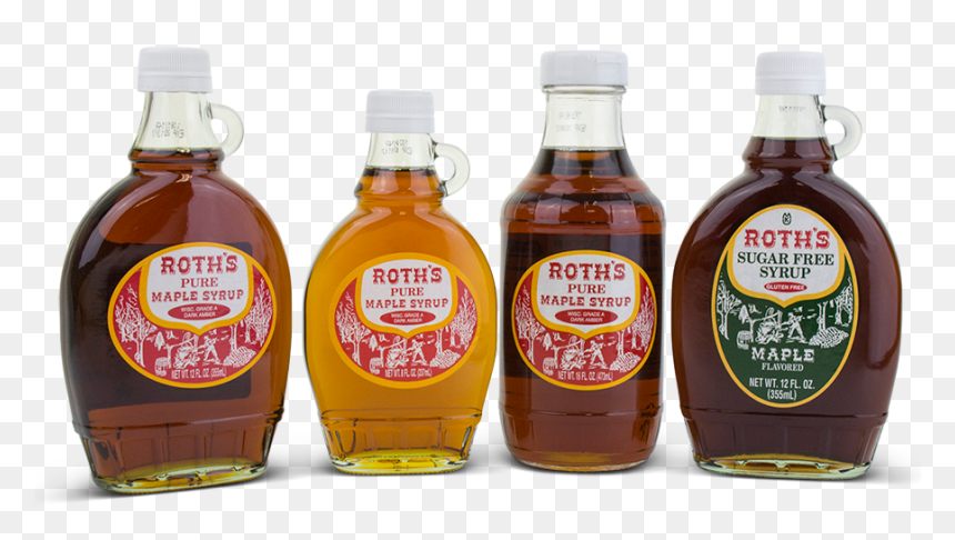 Bottles Of Various Kinds Of Roth"s Pure Maple Syrup - Bottle, HD Png Download - maple syrup png